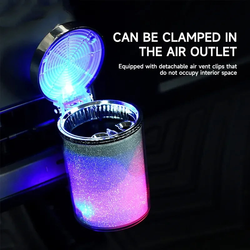 Car Ashtray with LED Light Car Interior Decoration