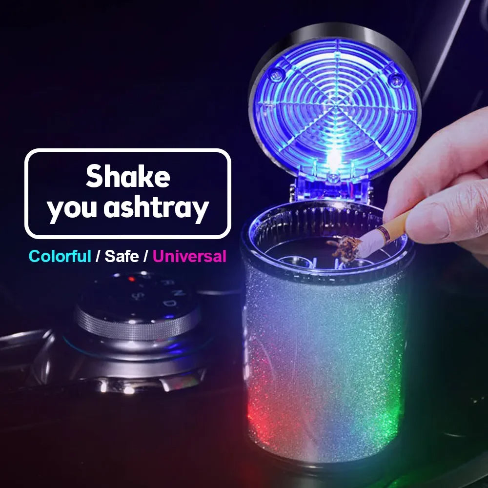 Car Ashtray with LED Light Car Interior Decoration