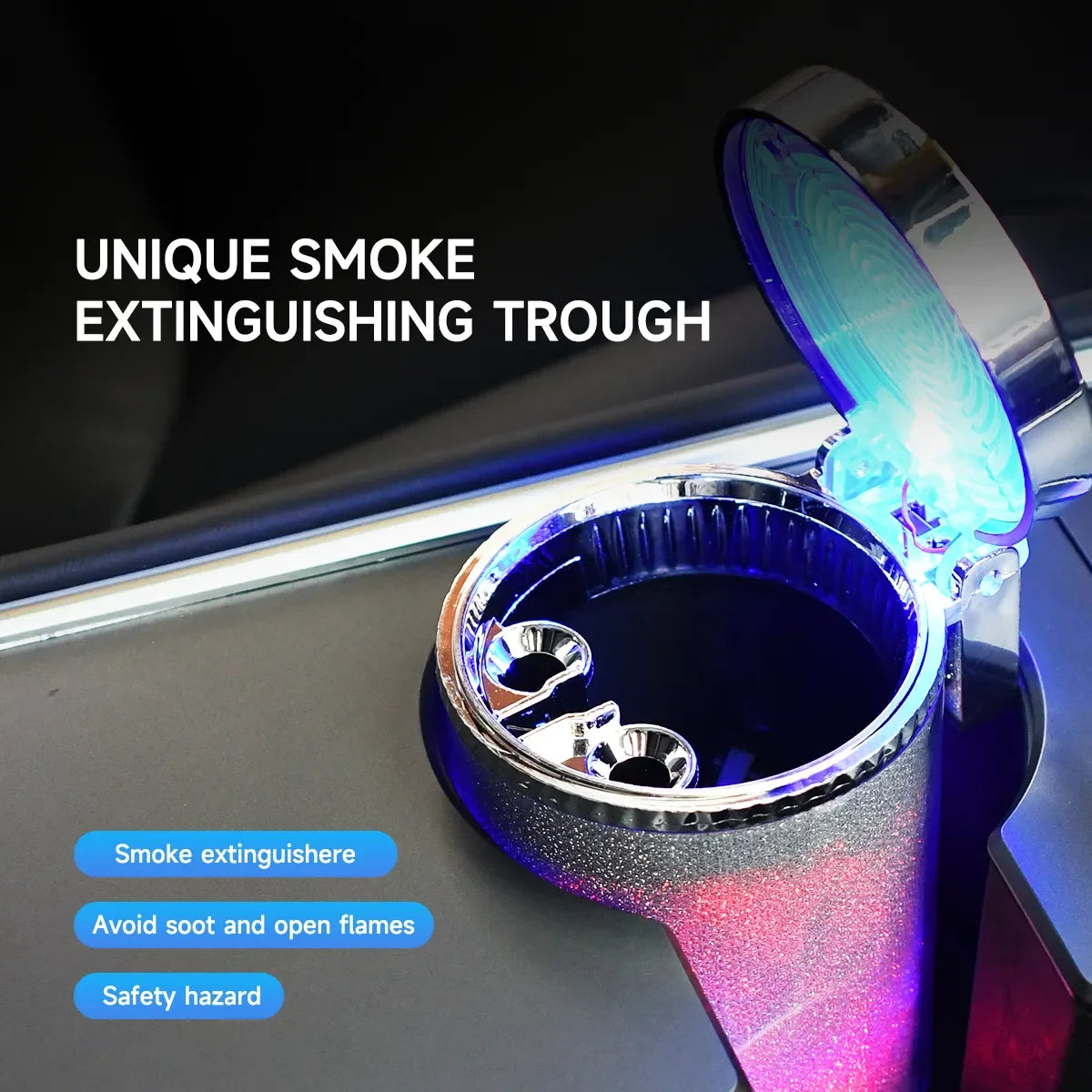 Car Ashtray with LED Light Car Interior Decoration