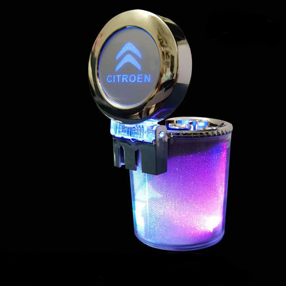 Car Ashtray with LED Light Car Interior Decoration